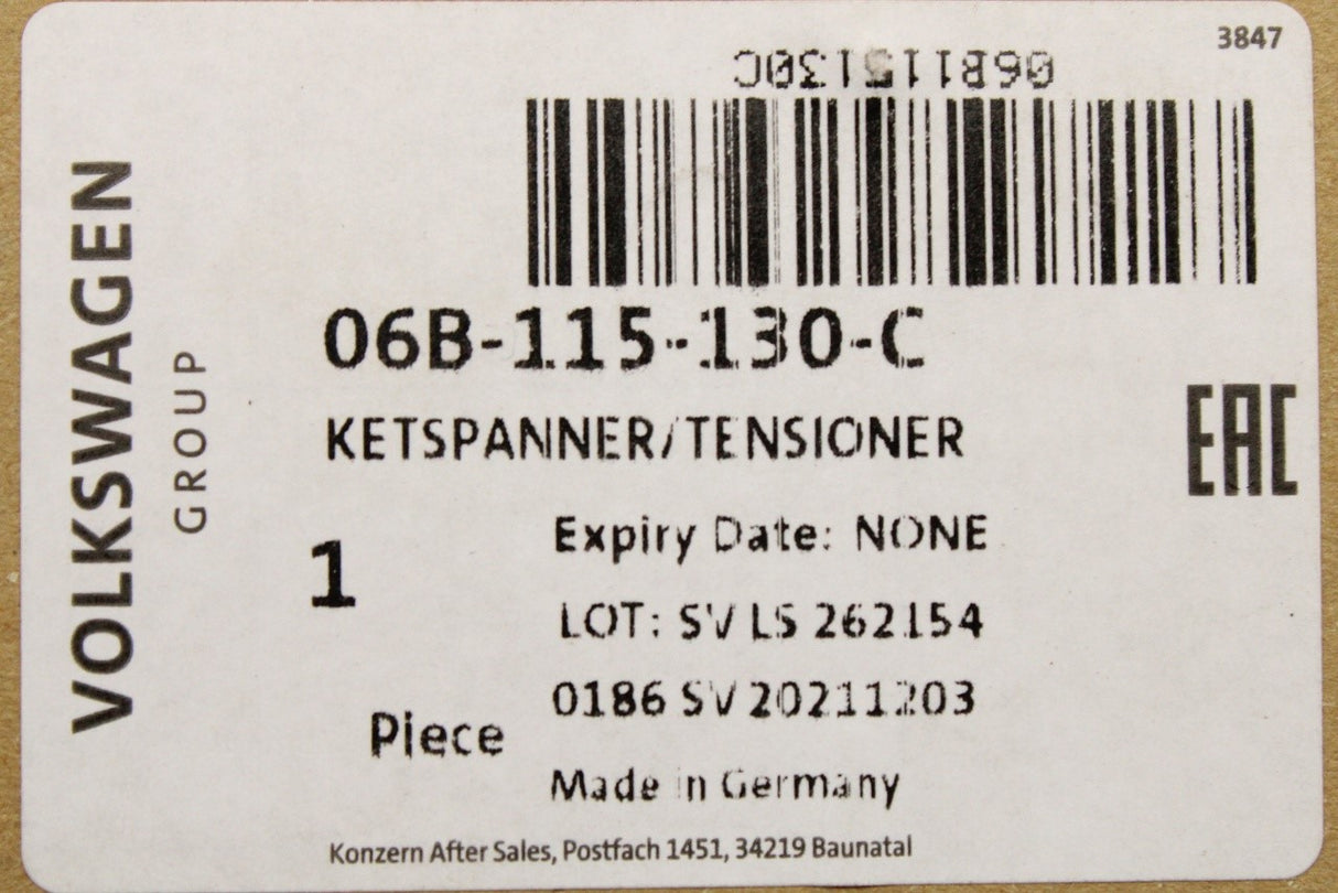 VW Audi Skoda SEAT 2.0 oil pump chain tensioner (petrol) 06B115130C