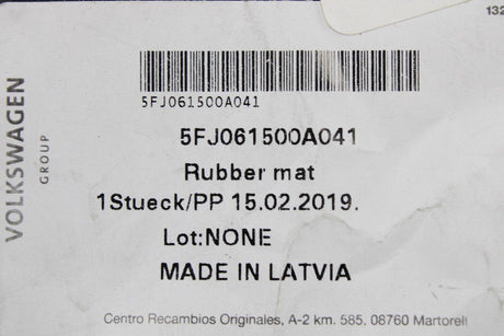 SEAT Tarraco 2019-Onward Third row rubber floor mats 5FJ061500A 041