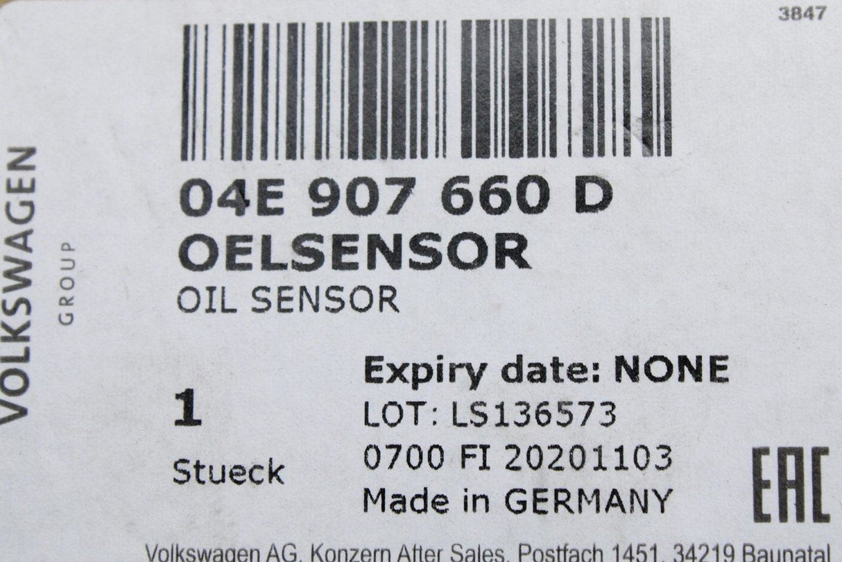 VW Audi Skoda SEAT 1.2 1.4 TSI TFSI oil level sensor 04E907660D