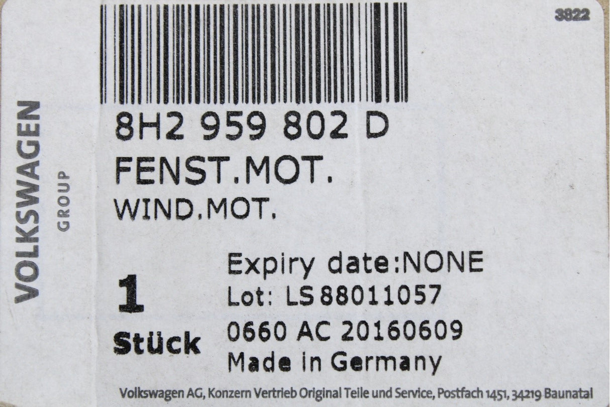 Audi A4 S4 RS4 Cabriolet 03-09 RHD front window motor (right) 8H2959802D