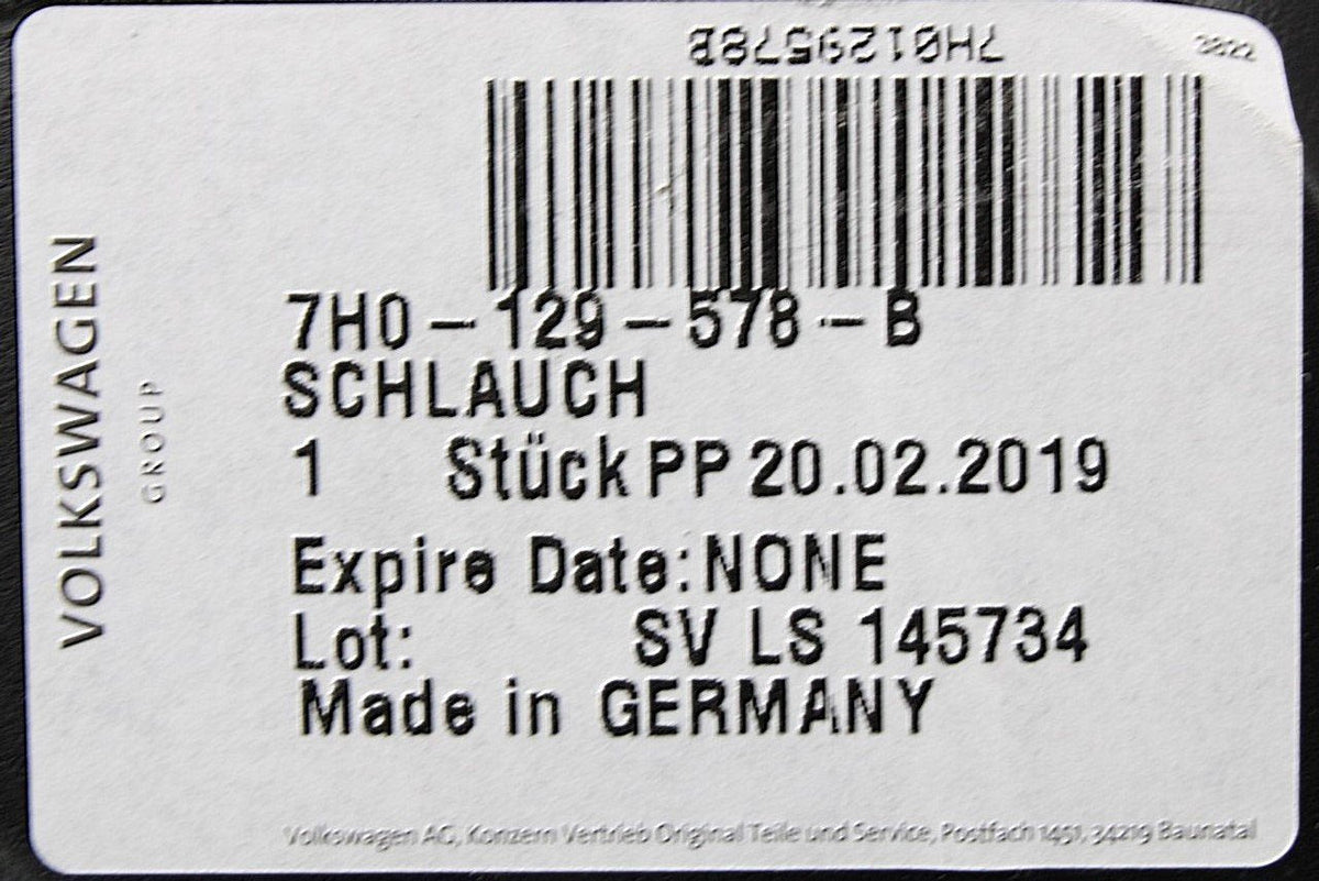 VW Transporter T5 T5.1 T6 1.9 2.0 2.5 TDI air intake pipe 7H0129578B
