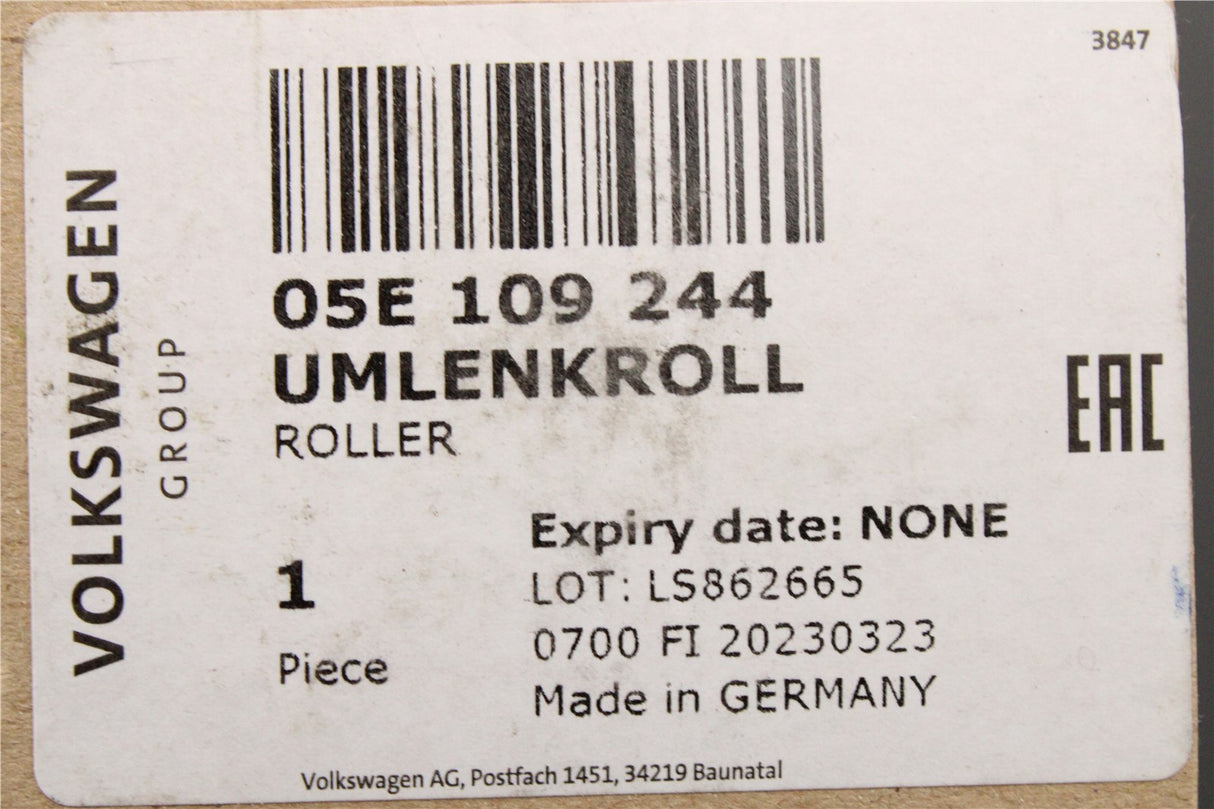 VW Golf Polo Audi A1 A3 Skoda SEAT idler pulley (1.5 TSI) 05E109244