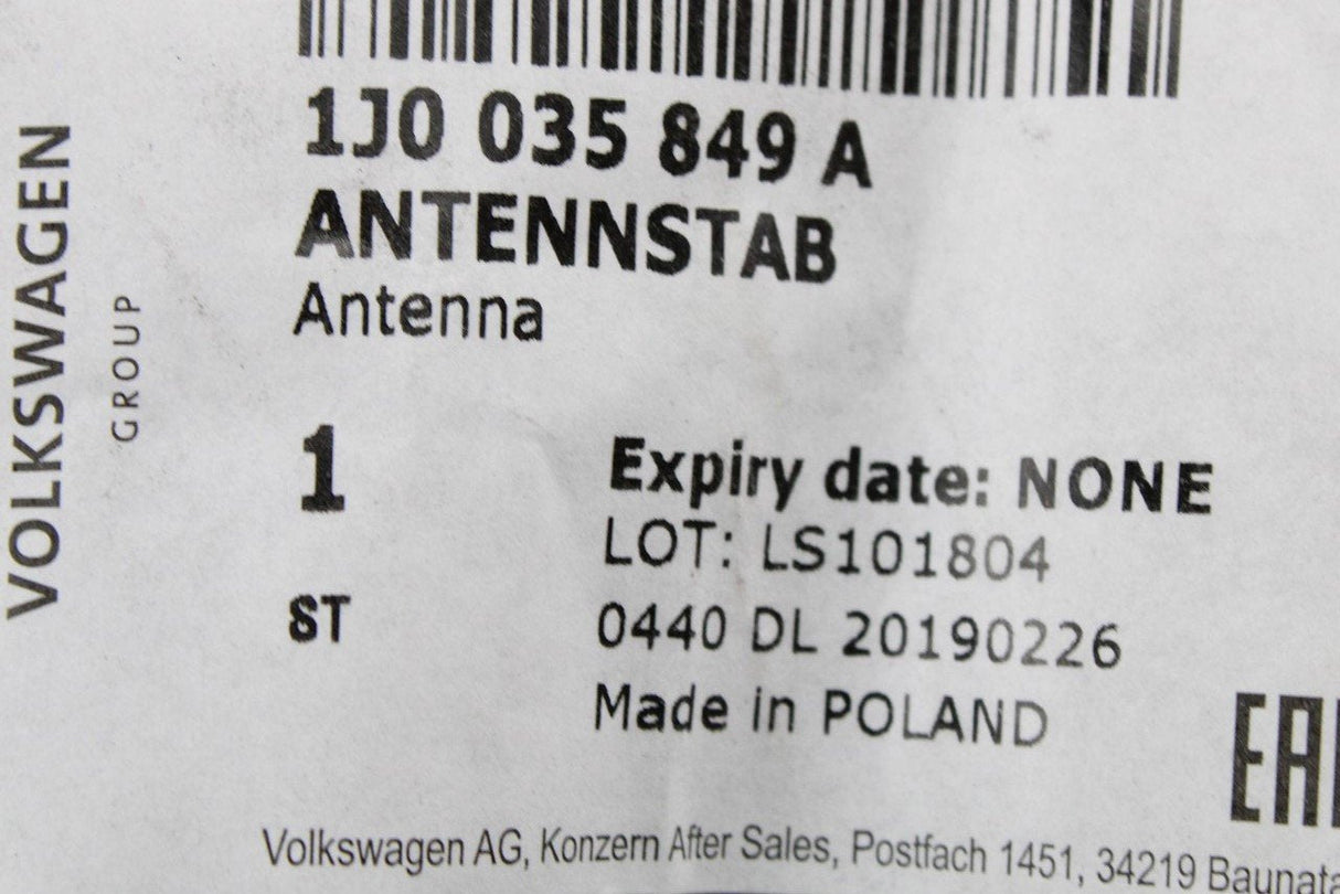 VW Golf Polo Beetle Passat Skoda SEAT roof aerial rod 1J0035849A