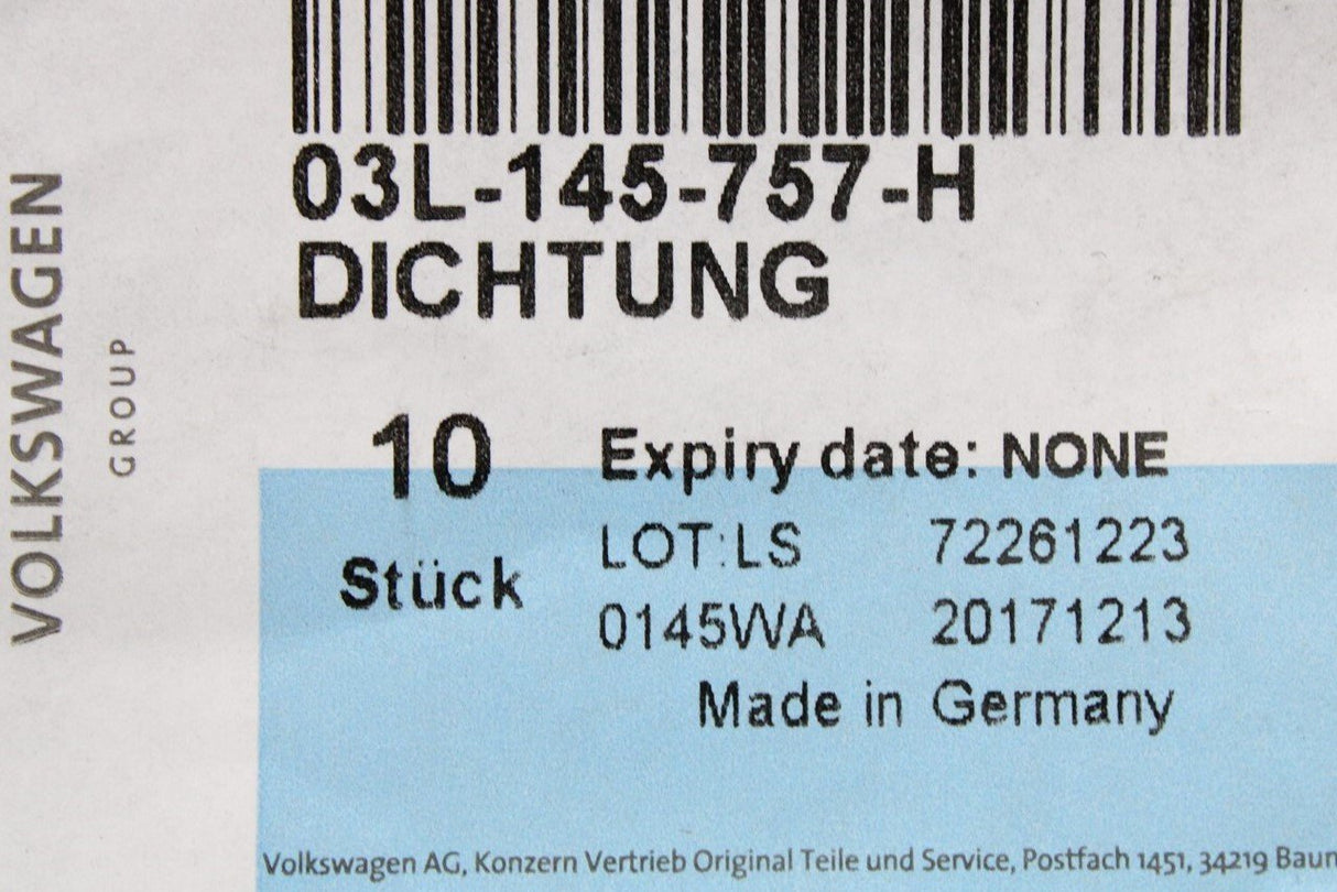 VW Audi Skoda SEAT turbo oil return line gasket (1.6 TDI) 03L145757H