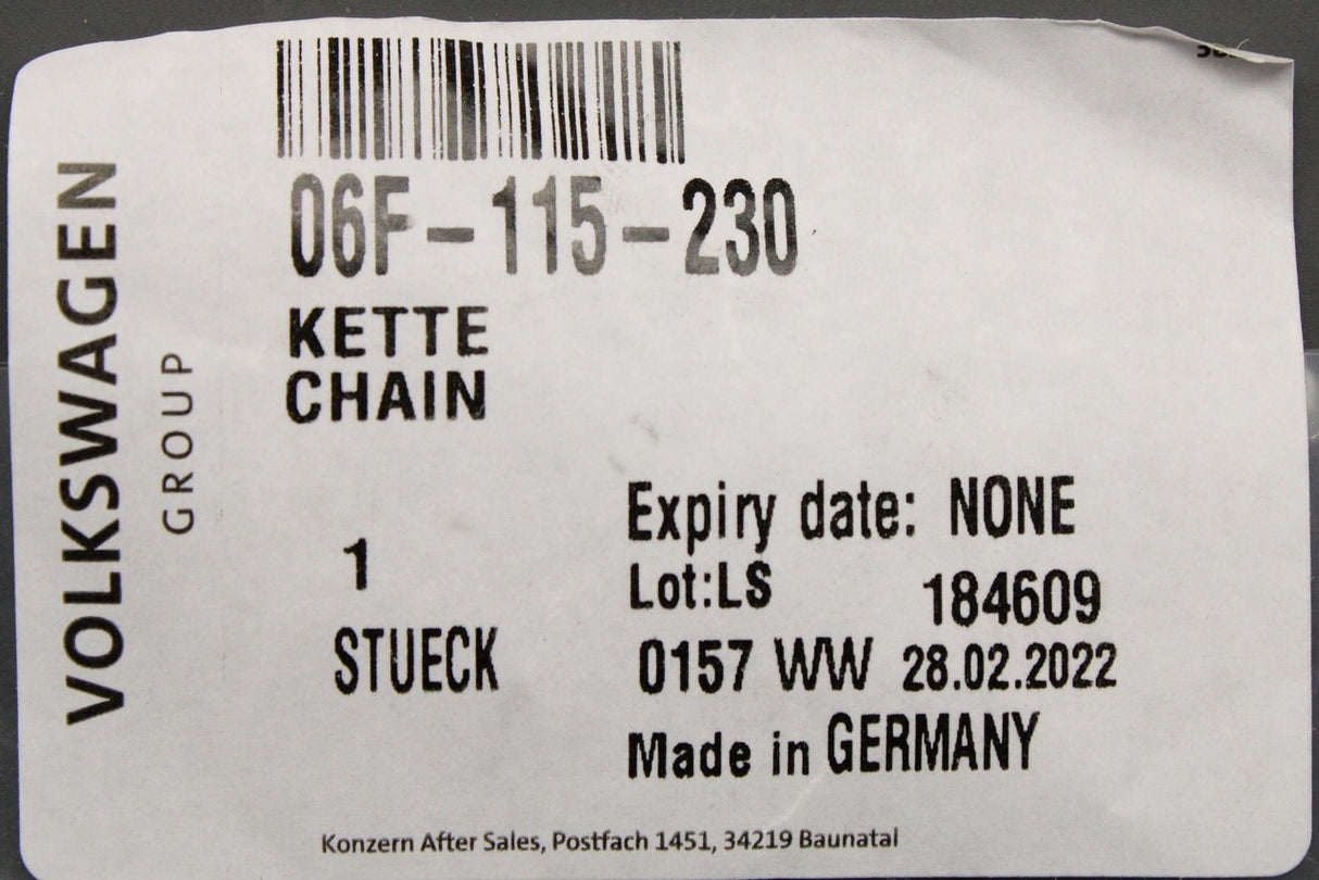 VW Golf Audi A1 Skoda SEAT 2.0 oil pump drive chain (petrol) 06F115230