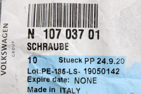 VW Audi Skoda SEAT Hex collared bolt M10x52 (x1) N10703701