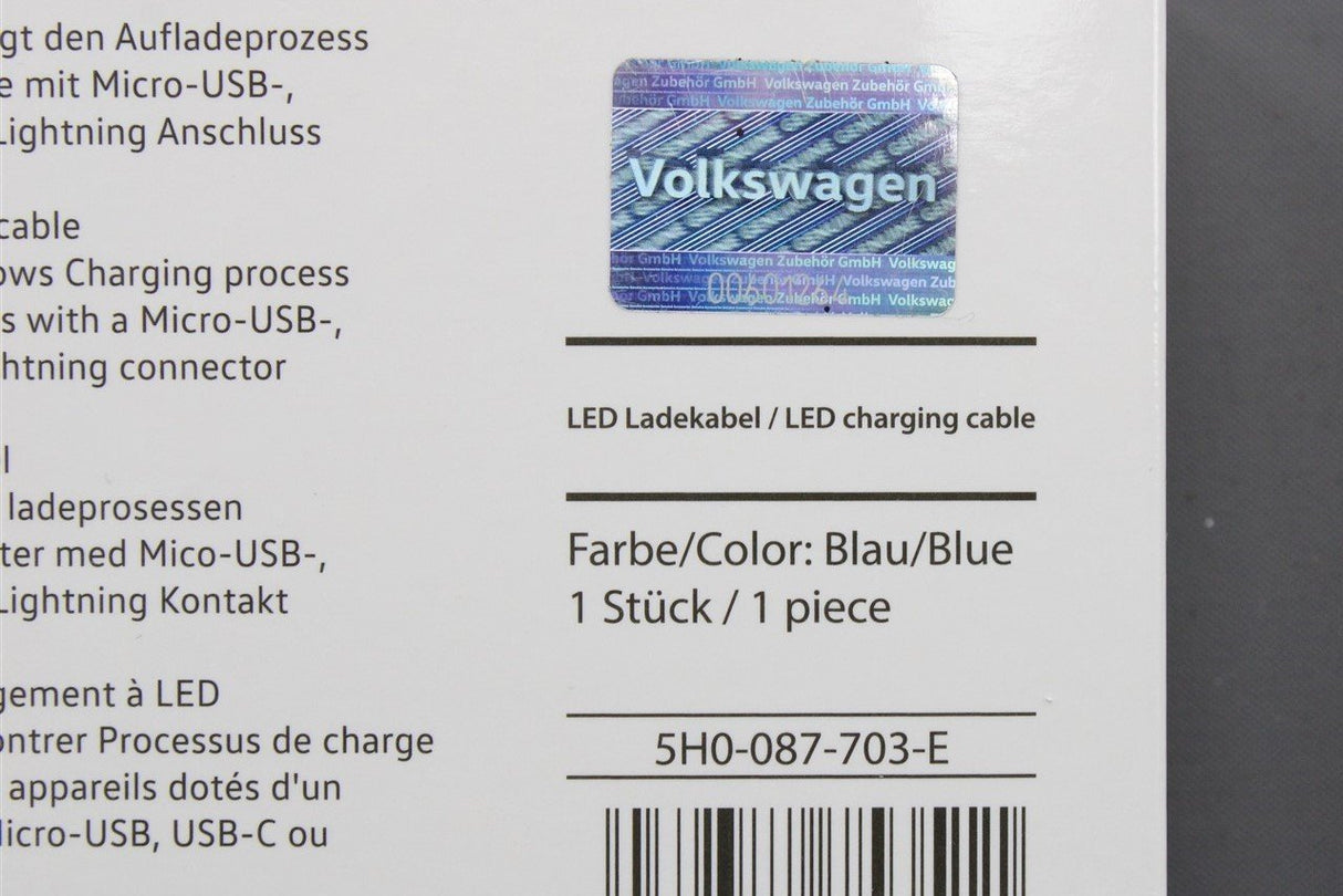 VW illuminated multi-charging cable (USB-A/apple/USB-C/micro) 5H0087703E