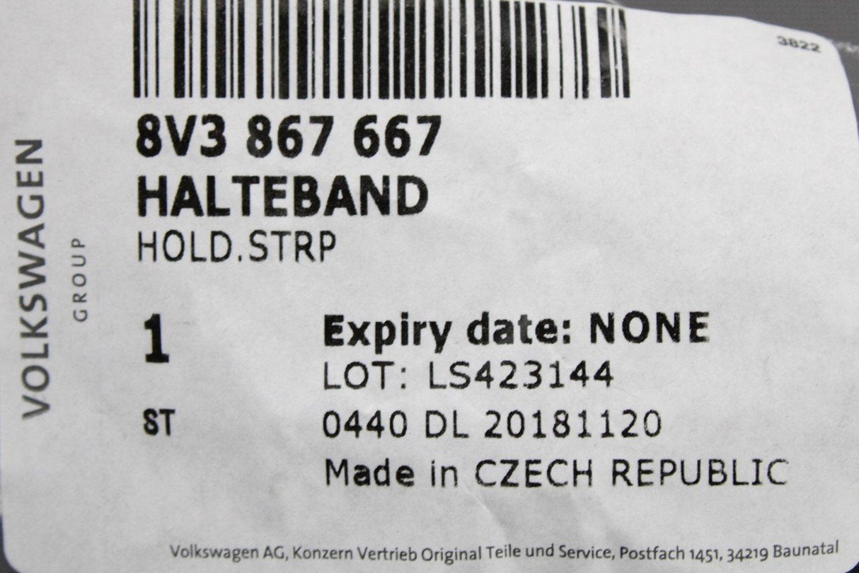 Audi A3 S3 8V 13-20 Parcel shelf hold strap with buffer (left) 8V3867667