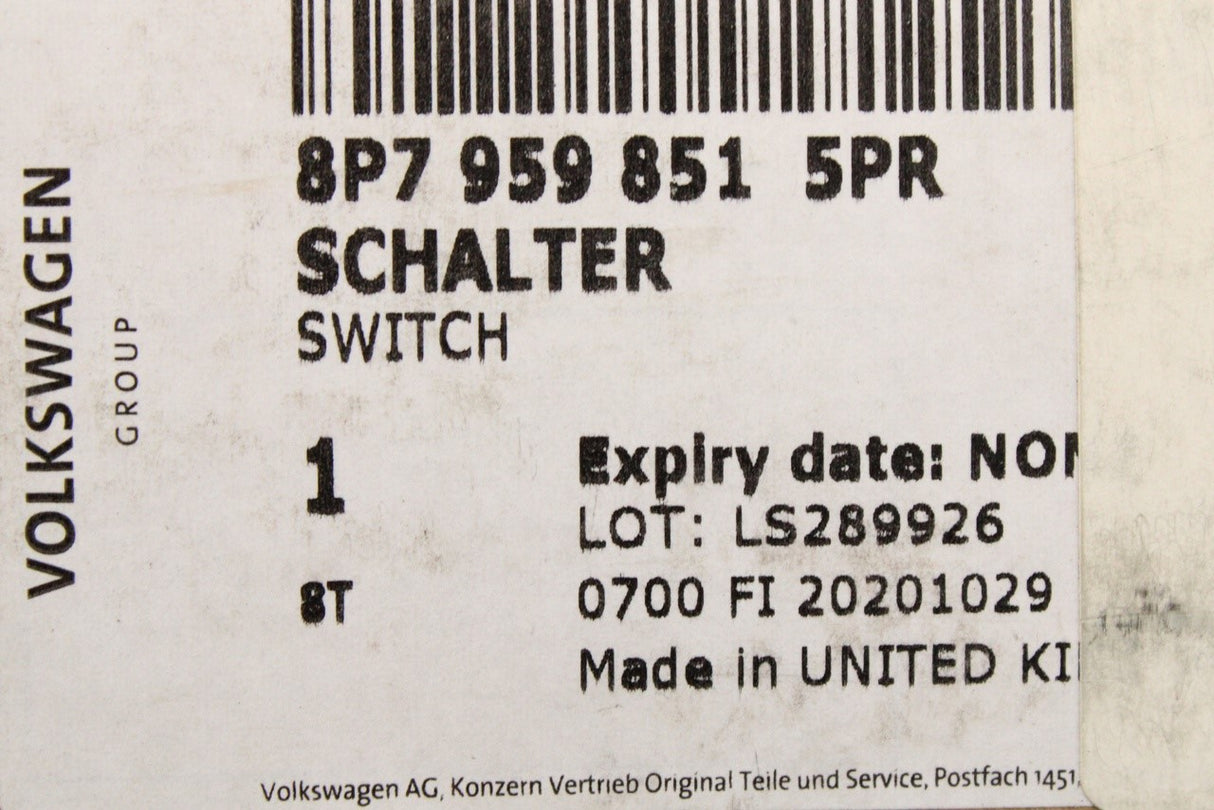 Audi A3 Cabriolet 2008-13 drivers electric window switches 8P7959851 5PR