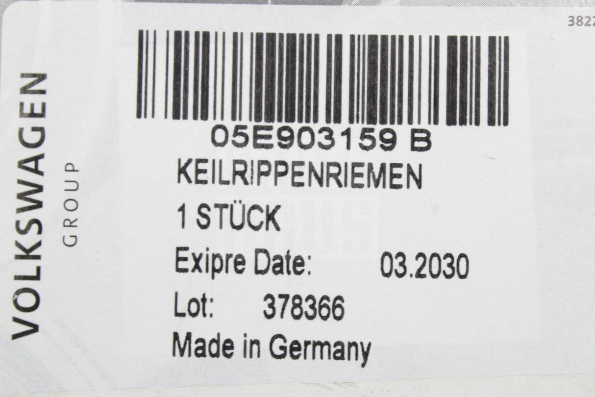 VW Audi Skoda SEAT CUPRA 1.0 1.5 TSI auxiliary poly v-belt 05E903159B