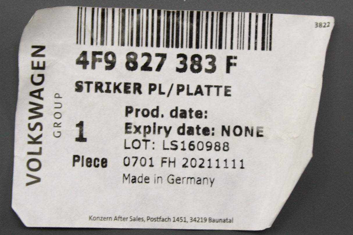 Audi A4 08-16 A6 09-14 tailgate boot lid power latch plate 4F9827383F