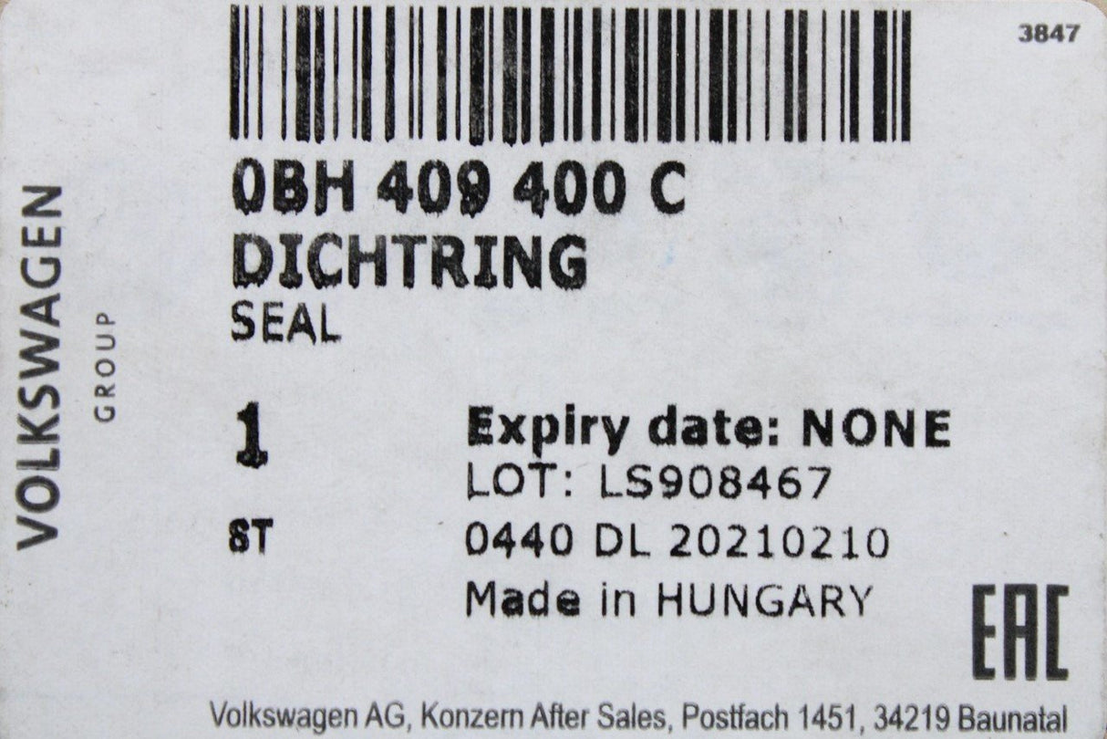 VW Audi Skoda SEAT DSG gearbox radial shaft seal 40x62x8mm 0BH409400C