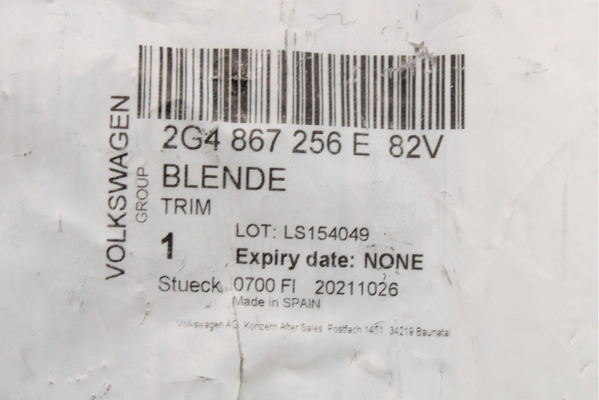 VW Polo AW T-Cross rear door window switch trim (right) 2G4867256E 82V