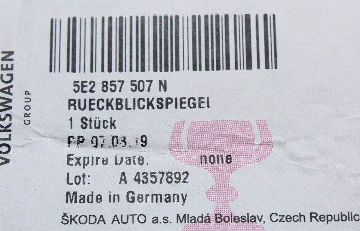 Skoda Octavia 2014- exterior door mirror housing (left) 5E2857507N