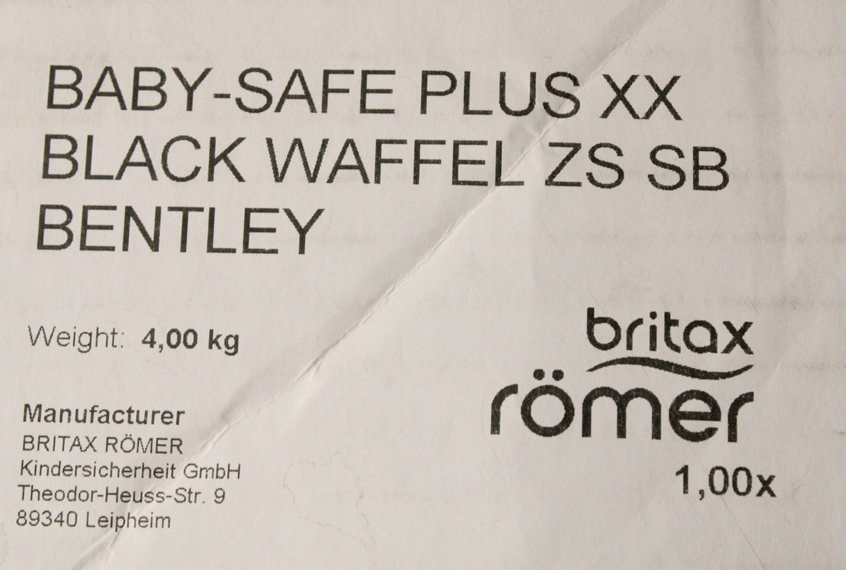 Bentley Britax Romer baby-safe plus xx car seat (0-13kg) 3W0860387