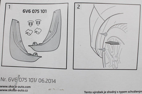 Skoda Fabia 2015-2021 Rear mud flaps accessory (pair) 6V6075101
