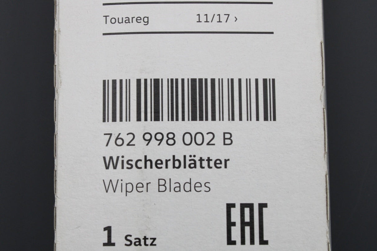 VW Touareg 2018-on RHD aerodynamic front wiper blades set 762998002B