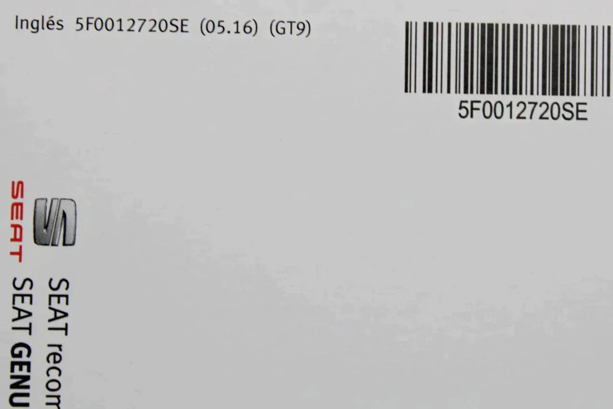 SEAT Leon Ibiza Arona Ateca blank service booklet 5F0012720SE