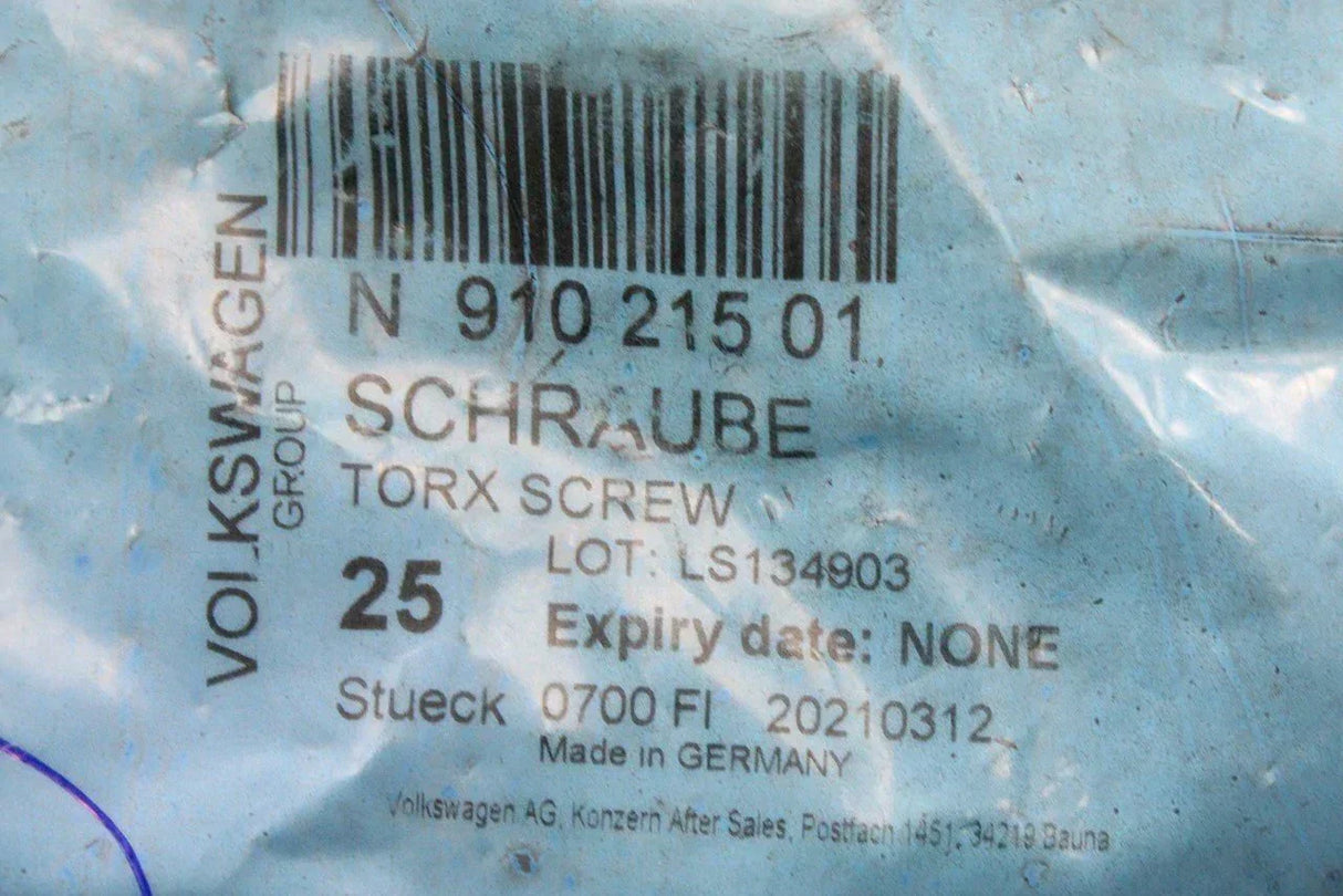 VW Audi Skoda SEAT spline head socket bolt M8x25 (x1) N91021501