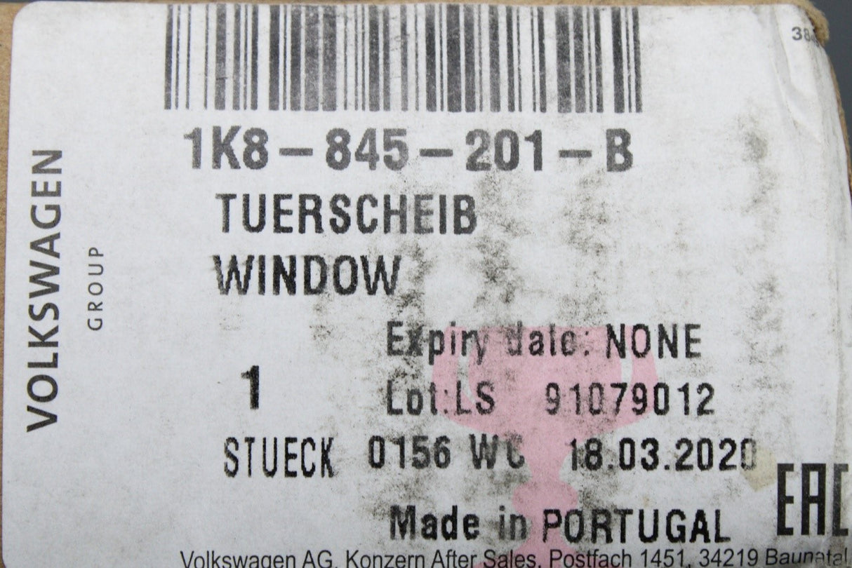 VW Scirocco 2009-2018 front side door window glass (left) 1K8845201B