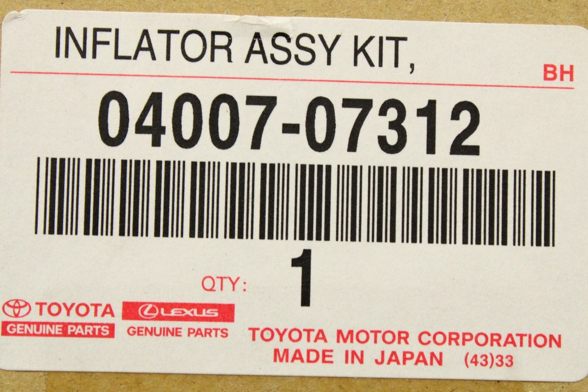 Toyota airbag inflator kit 04007-07312
