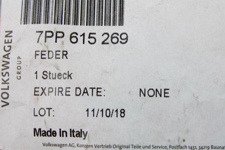 VW Touareg 2011-18 rear brake pad expander spring (x1) 7PP615269