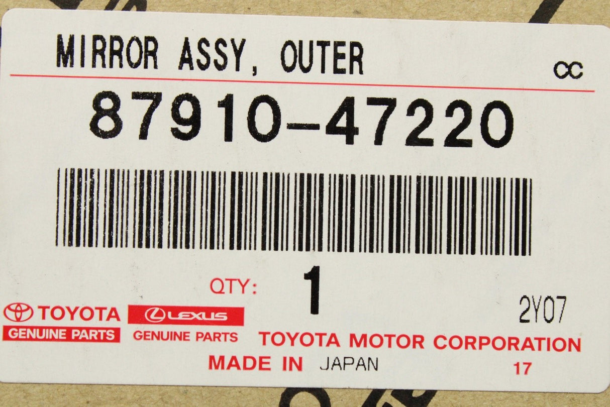 Toyota Prius 2012-2021 wing mirror housing (right) 87910-47220