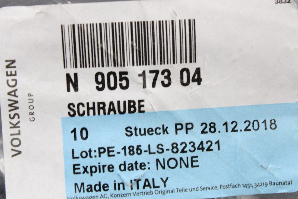 VW Audi Skoda SEAT rear shock absorber hexagon bolt M10 (x1) N90517304