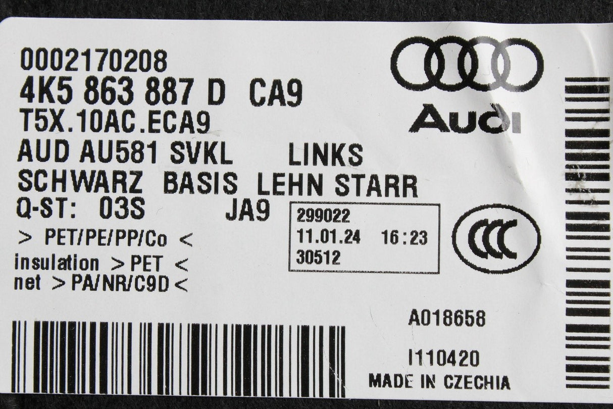 Audi A6 S6 Saloon 19-26 boot compartment trim (left) 4K5863887D CA9