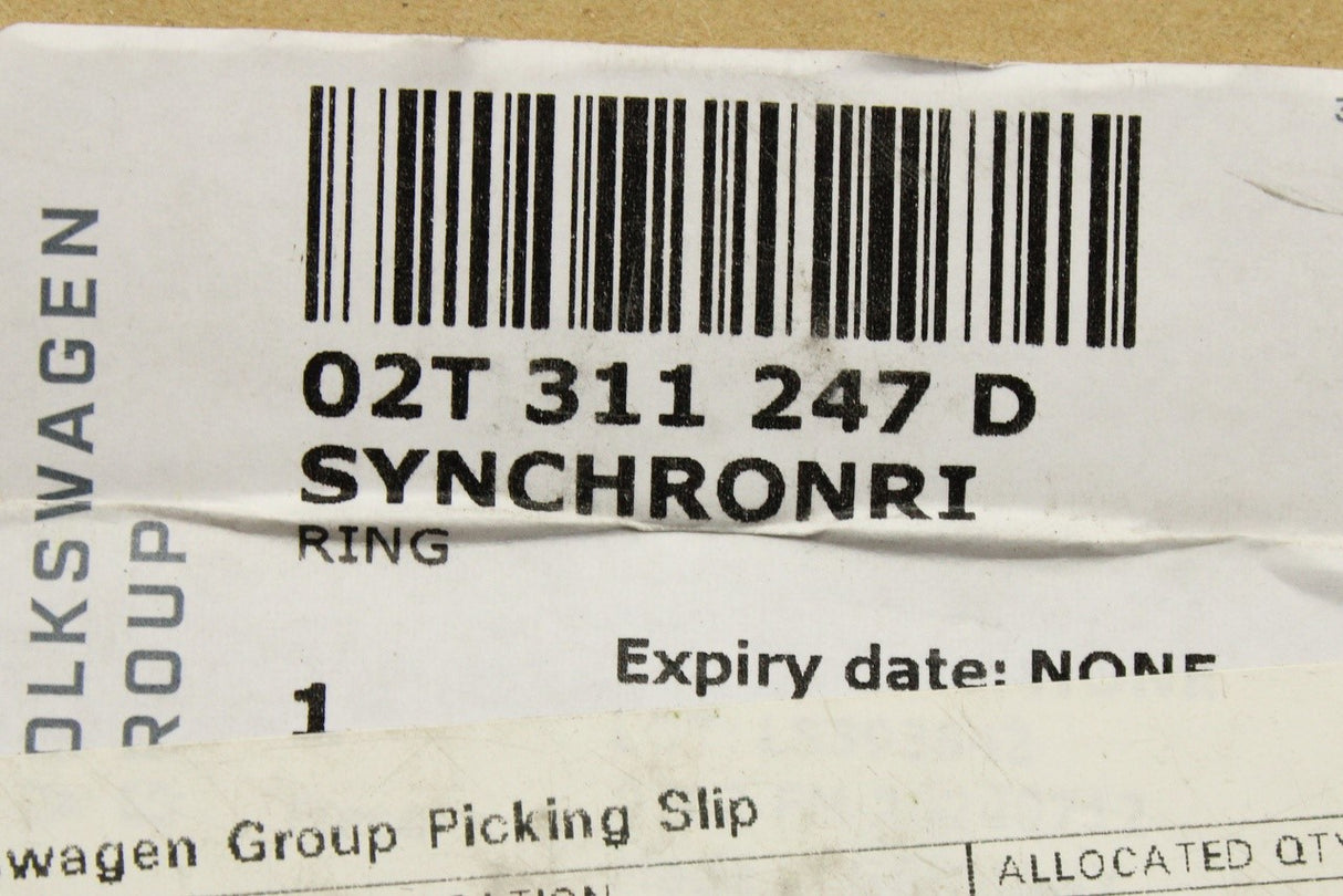 VW Audi Skoda SEAT 1st / 2nd gear syncro ring (MQ200) 02T311247D