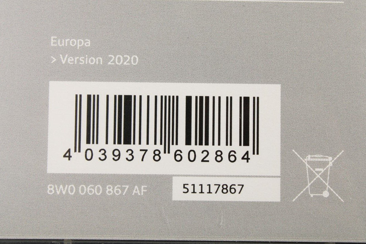 Audi MMI Navigation (MIB-HS) map data SD card (Europe 2020) 8W0060867AF