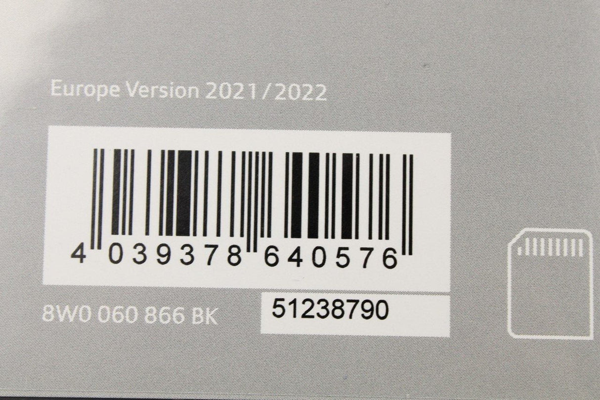Audi MMI Navigation (MIB-HS) map data SD card (Europe 21/22) 8W0060867BK