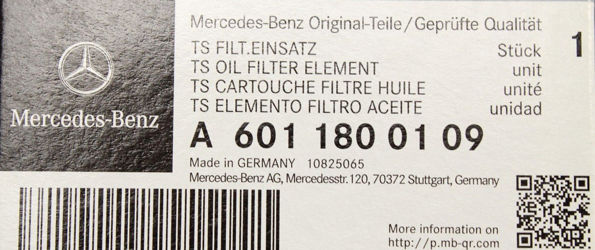 Mercedes-Benz oil filter element A6011800109