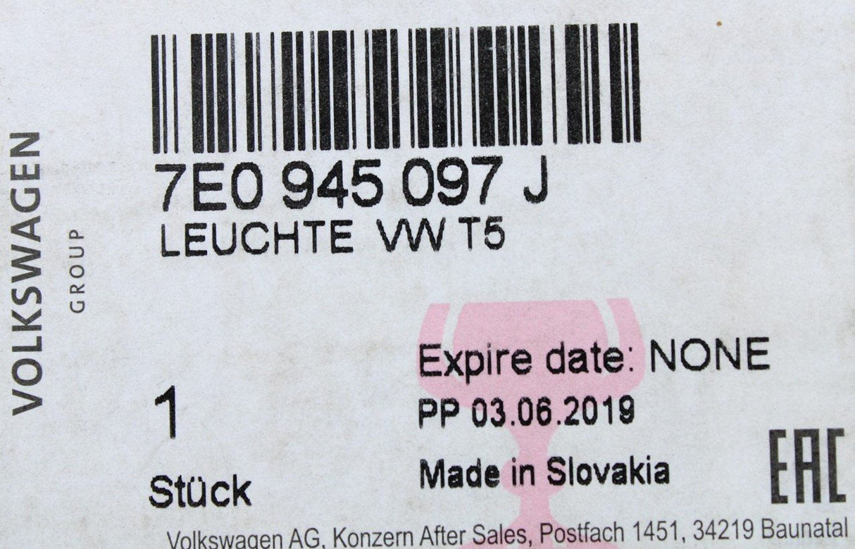 VW Transporter T5 T6 wing door additional brake light (right) 7E0945097J