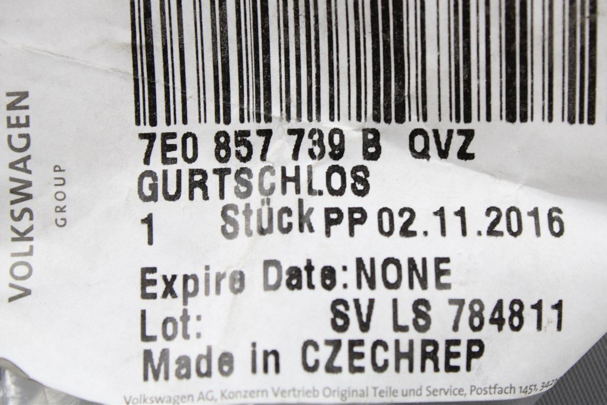VW Transporter T5.1 T6 double seatbelt buckle (left) 7E0857739B QVZ
