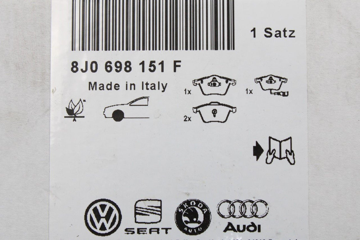 VW Golf R MK6 Scirocco Audi S3 TT Leon front brake pads 8J0698151F