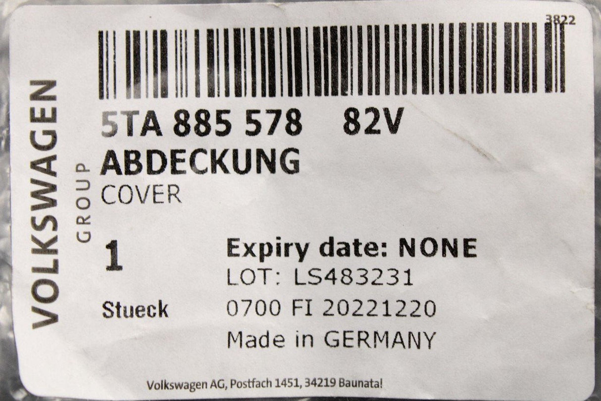 VW Touran 16-on seat backrest release trim (right) 5TA885578 82V