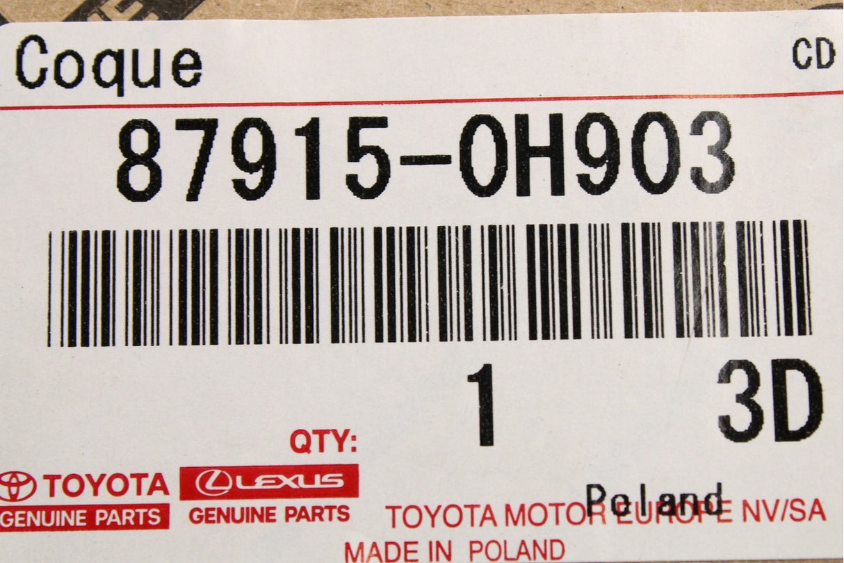 Toyota Aygo 2015-on primed wing mirror cover cap (right) 87915-0H903