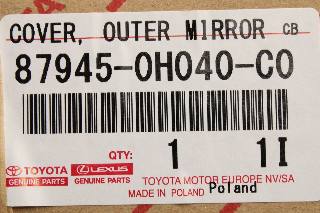 Toyota Aygo 2014-on wing mirror cap (left) 87945-0H040-C0