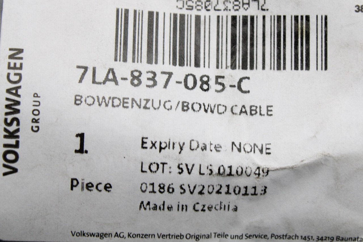 VW Transporter T6.1 inner door lock release cable (front) 7LA837085C