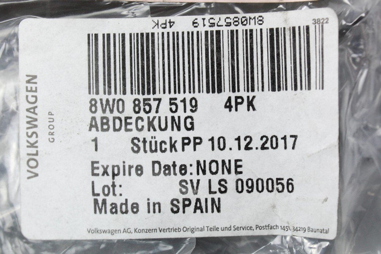 Audi A4 A5 Q5 Q7 Interior mirror lower cable guide trim 8W08575194PK