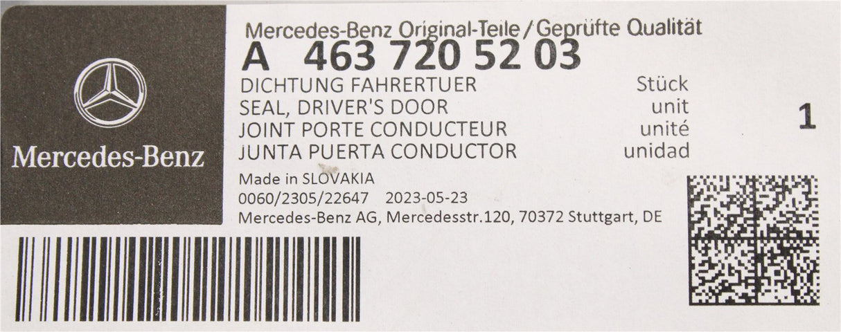 Mercedes-Benz drivers door card foam backing A4637205203