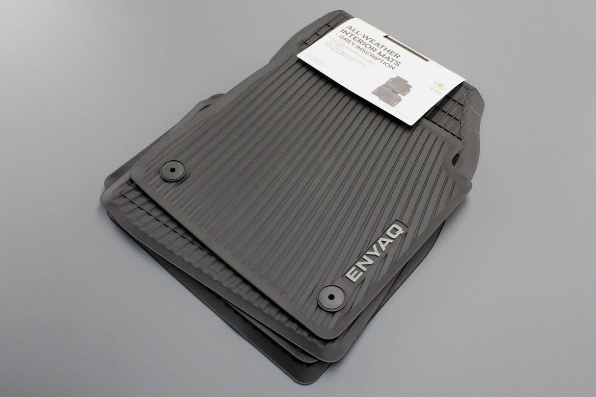 Skoda Enyaq iV 2021-on rubber floor mats set (front & rear) 5LA061500A
