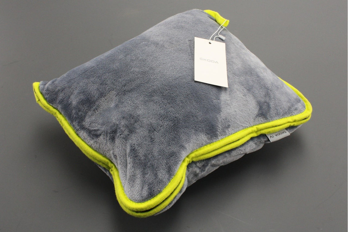 Skoda Accessory 2-in-1 blanket/pillow Anthracite/Yellow 000084509C