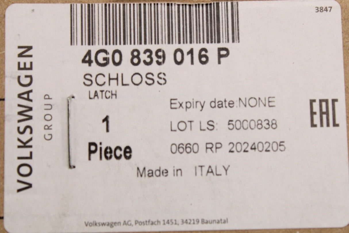 Audi A4 RS4 2016-on A5 RS5 2017-on Q5 rear door lock (right) 4G0839016P