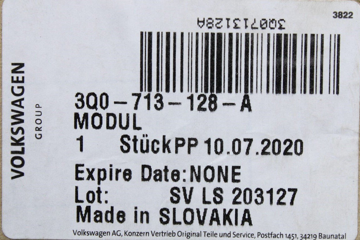 VW Audi Skoda SEAT DSG gear selector micro-switch module 3Q0713128A