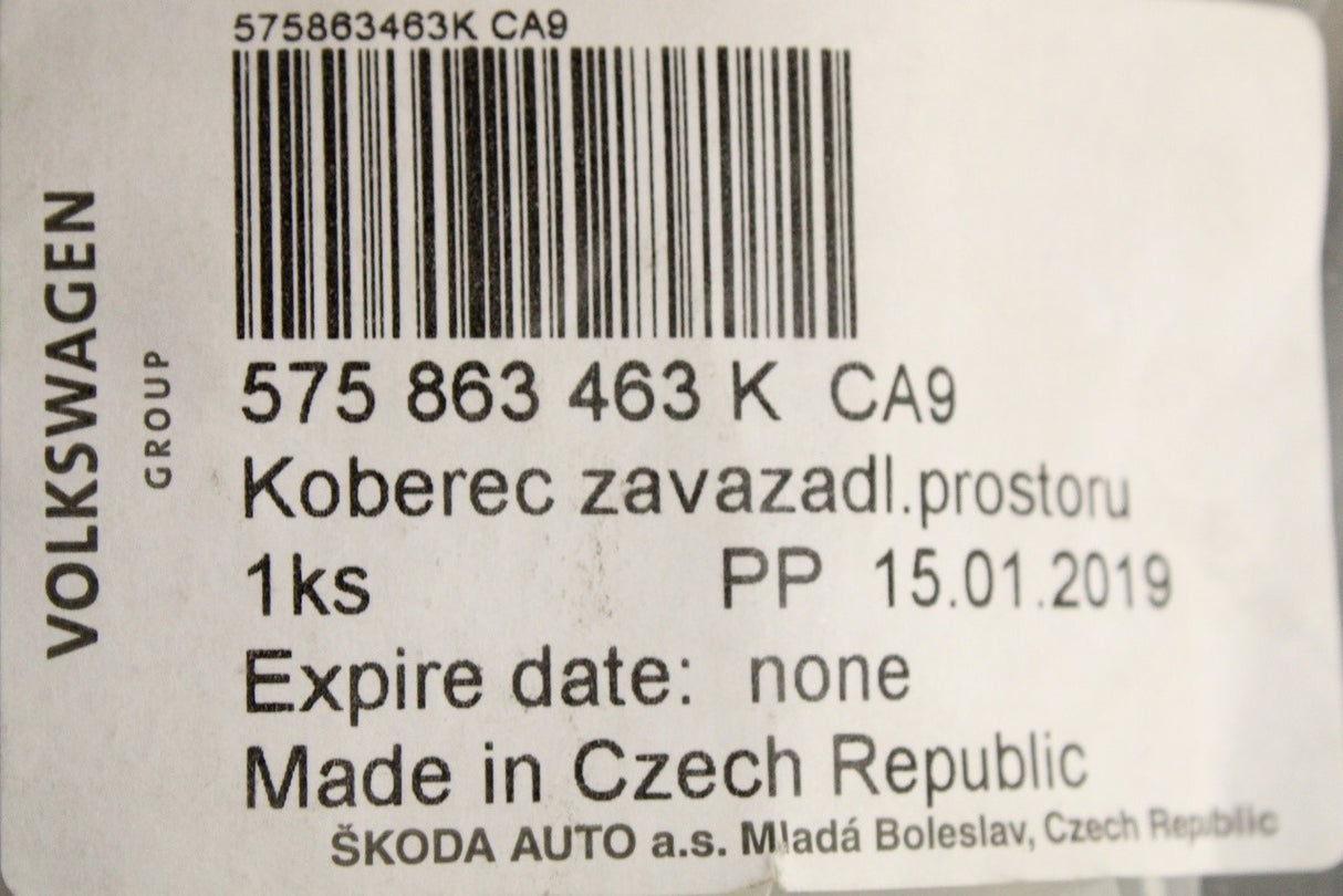 SEAT Ateca Skoda Karoq Trunk boot floor lining black 575863463K CA9