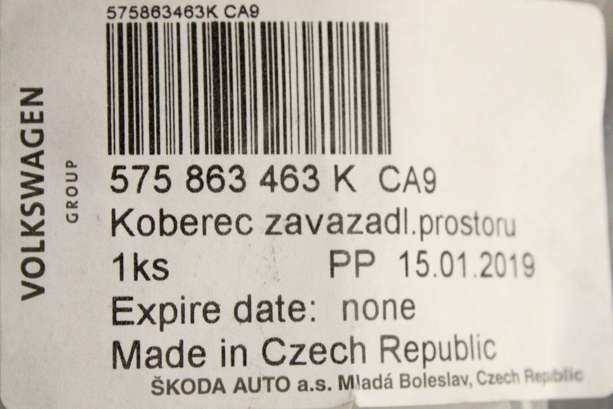 SEAT Ateca Skoda Karoq Trunk boot floor lining black 575863463K CA9