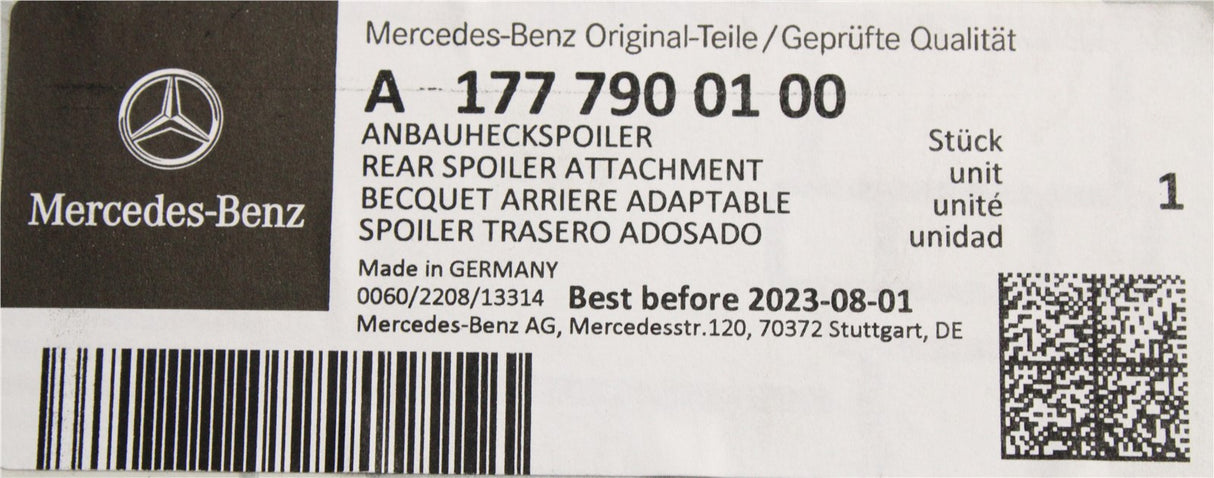 Mercedes-Benz A-Class W177 rear spoiler side trim (left) A1777900100