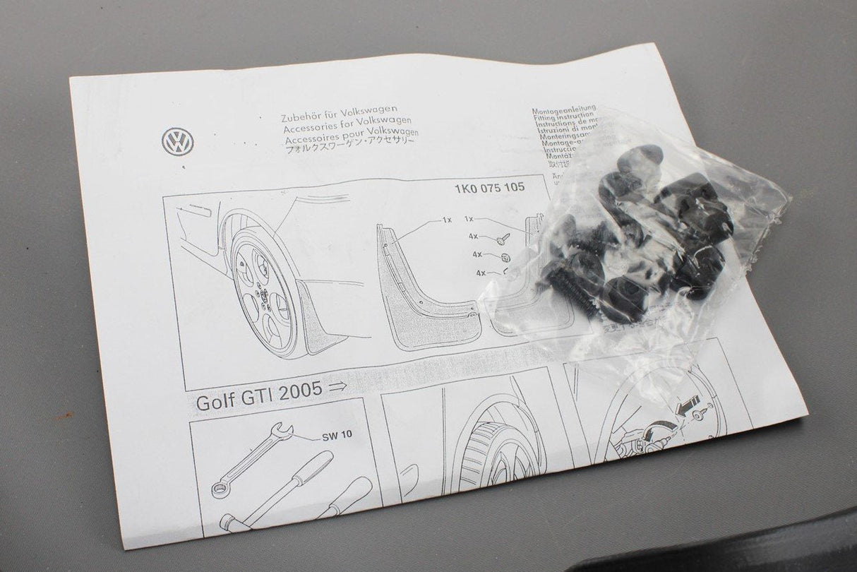 VW Golf GTI MK5 2004-2008 accessory mud flaps set (rear) 1K0075105